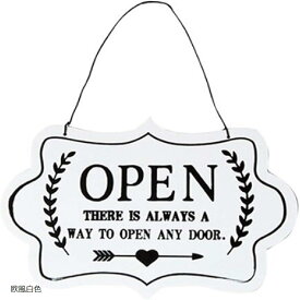 OPEN CLOSED 看板 木製 開店 閉店 ウッド インテリア 店舗 営業中 サイン プレート 欧風白色 (欧風白色)