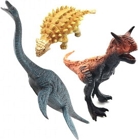 UTST 恐竜 おもちゃ フィギュア 人形 子供 男の子 (カルノタウルス＋アンキロサウルス＋プレシオサウルス)