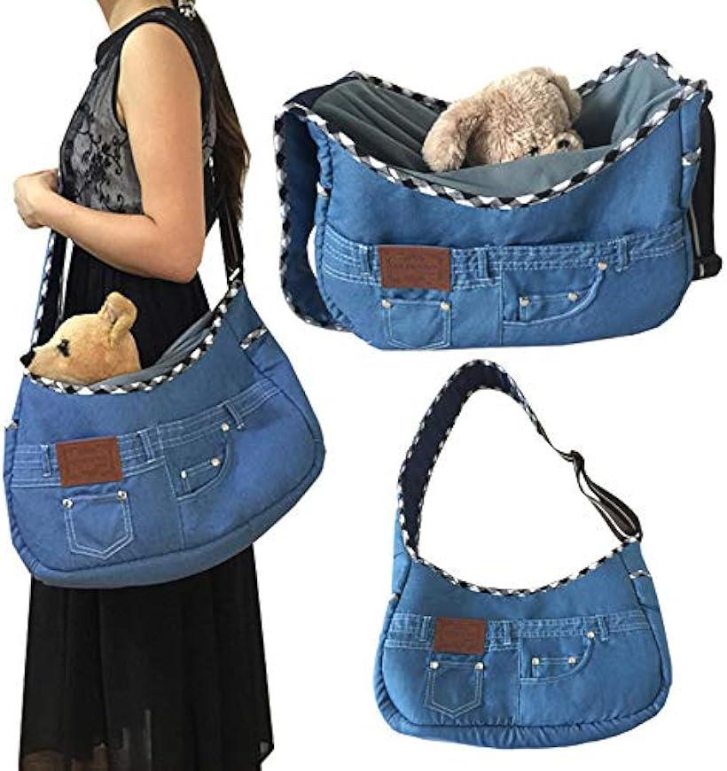 MXRFactory 格安 ペットバッグ ペットキャリーバッグ 猫用 犬用 5％OFF ジーンズ素材 丈夫 抱っこ MDM ブルー 肩掛け pet bag ショルダーバッグ