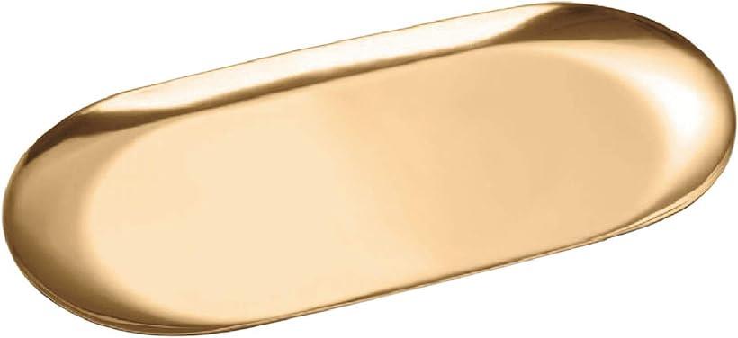 ColorfylCoco カラフィルココ ステンレス キャッシュトレイ コイントレイ 会計皿 おしぼり置き 売り込み トレー 釣り銭 Mサイズ ゴールド 買物 楕円形 18cm幅