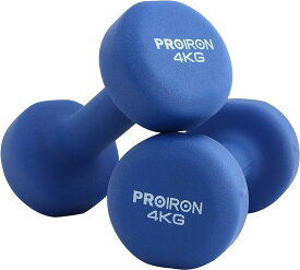 PROIRON ダンベル 4kg 「2個セット」エクササイズ ネオプレンゴムコーティング [筋力トレーニング 筋トレ 鉄アレイ 鉄アレー]