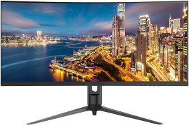 21:9 ゲーミング モニター 34インチ 4K ウルトラ ワイド VA 曲面 R1500 4MS/100HZ/FreeSync/DVI/HDMI/DP( 黒, 34インチ)