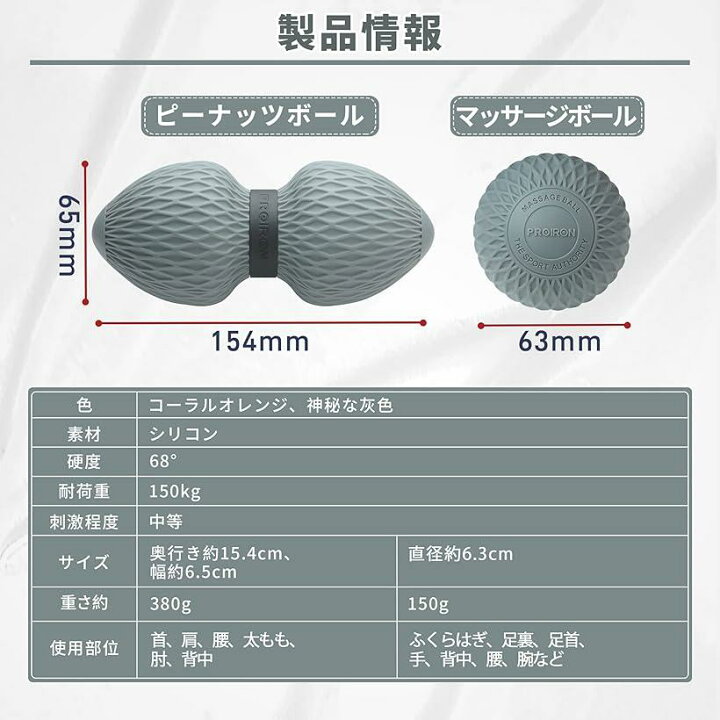 楽天市場 筋膜リリース ボール ストレッチボール ストレッチマッサージボール 肩甲骨 ラクロスボール 3点セット 灰色 Mdm グレー Ohstore