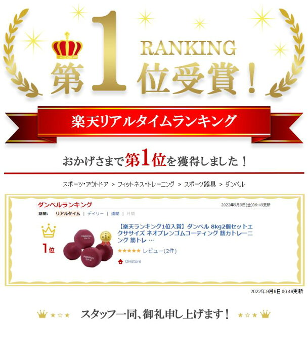 楽天市場 楽天ランキング1位入賞 ダンベル 8kg2個セットエクササイズ ネオプレンゴムコーティング 筋力トレーニング 筋トレ 鉄アレイ 鉄アレー Mdm 8kgx 2 8kg Ohstore
