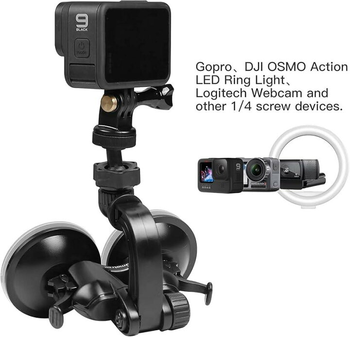 楽天市場 強化版車載カメラマウント Gopro Hero10 9 8 7 6 5 4 3 2 1 Session Dji Osmo Actionカメラ Muson Sj4000 Mdm Ohstore