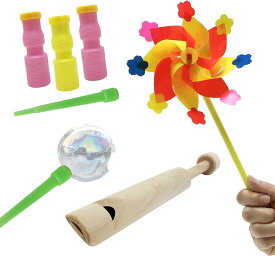 なつかし民芸玩具セット 吹く おもちゃ 民芸玩具 民芸品 昔のおもちゃ (笛、風車、しゃぼん玉)