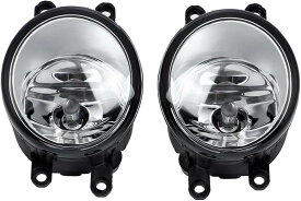 互換品トヨタ 互換 フォグランプ ユニット 汎用 社外品 HID LED 純正サイズ交換用 H8 H11 H16 ガラス レンズ LR セット クリア (クリア)