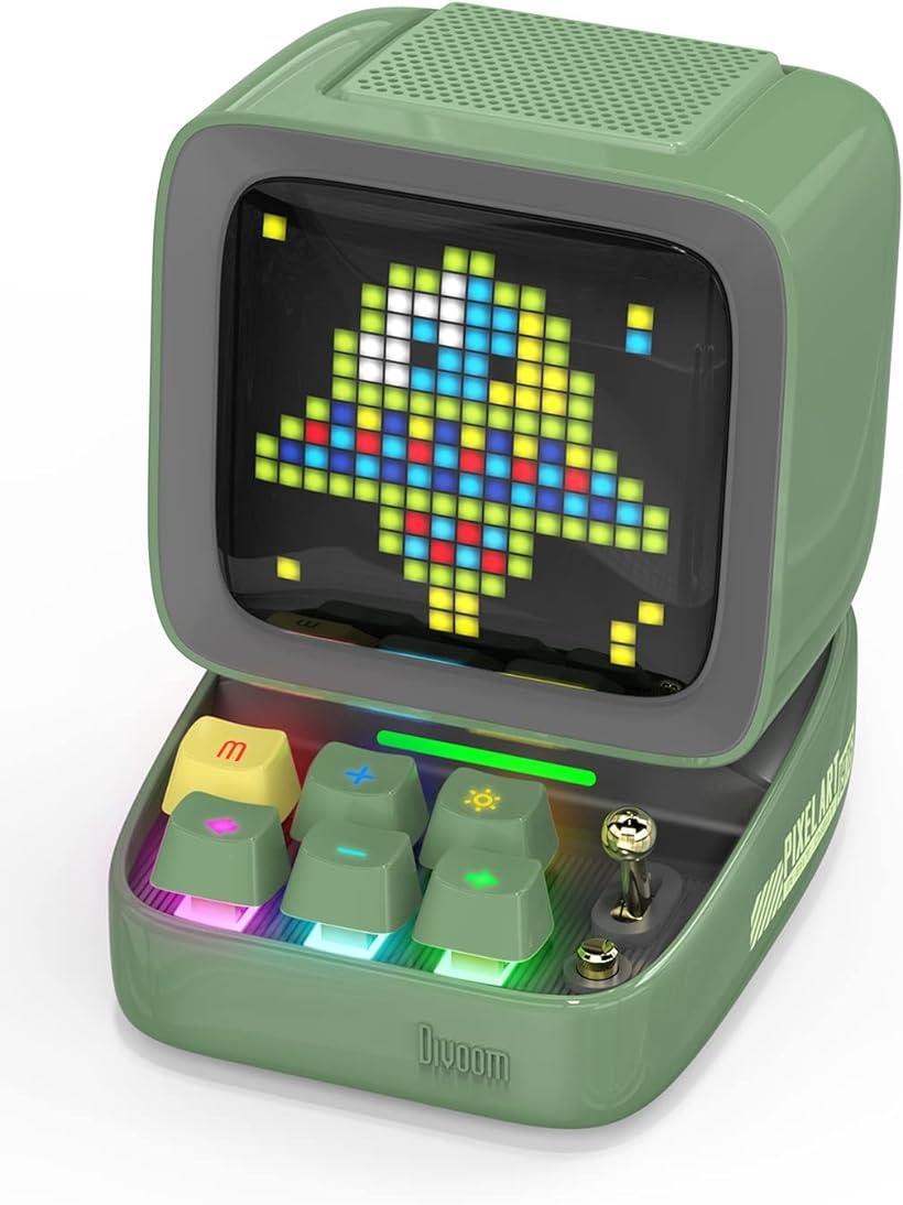 Ditoo-plus ポータブル Bluetoothスピーカー 3.55インチ LEDスクリーン ピクセルディスプレイ グリーン( green)のサムネイル