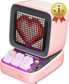 【楽天ランキング1位入賞】Ditoo Pro 可愛いスピーカー 15W 強化された低音 青軸キーボード RGBライト 音質高 Bluetooth/USB接続 PC用 microSDカード可 ピクセルアート 専用アプリ 12時間持ち (ピンク)