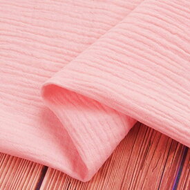 モコモコ ダブルガーゼ 生地 綿 無地 カラー 約2mx幅1.4m 柔軟 軽量( ピンク)
