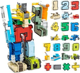 OBEST 変形ロボットおもちゃ 組み立てモデルDIY学習 0-9算数足し算 引き算 掛け算 割り算 分解おもちゃ 立体パズル