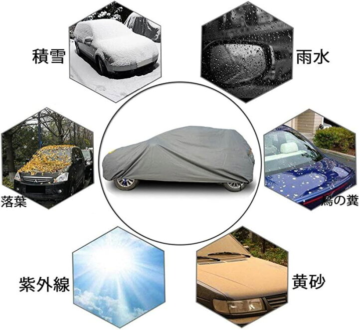 楽天市場 楽天ランキング1位入賞 カーカバー Suv対応 自動車 ボディーカバー 裏起毛 4層構造 車カバー 不織布 台風 防水防雪防塵防雪紫外線 四季対応 485x185x152cm グレー 485x190x152cm Ohstore