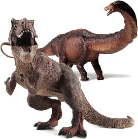 恐竜 おもちゃ アパトサウルス ティラノサウルス フィギュア きょうりゅう 6+ 赤レックス＋アパトサウルス