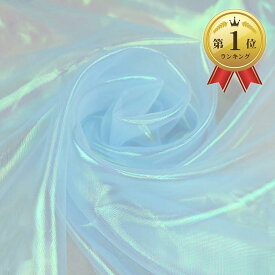 【楽天ランキング1位入賞】オーロラ オーガンジー 生地 2mx150cm 手芸 透明( ライトブルー)