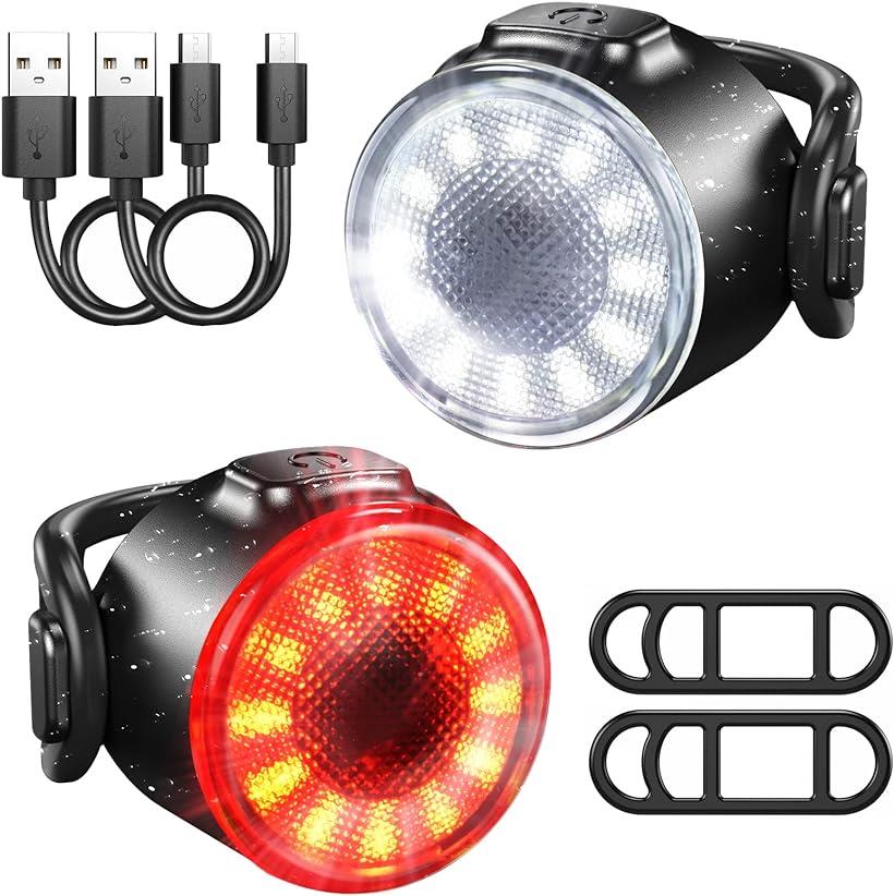 自転車 ライト テールライト USB充電式 自転車ライト 6つの照明モード( MicroUSB充電)