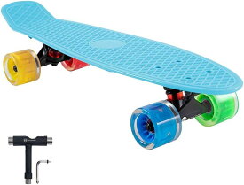 WHOME スケートボード 子供用 22インチ クルーザー スケボー 60x45mm 第5世代 LEDライト付きホイール