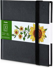 【ポイント10倍★マラソン期間限定】Ohuhu スケッチブック 厚口 200gsm 175mm×165mm マーカー用画用紙 ミシン目付き ミニサイズ 色鉛筆/水性マーカー/アルコールマーカー/イラストマーカーなどに適用 落書き メモ 塗り絵 お絵かき 学生/大人/プロ クリスマスプレゼント