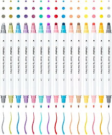 【ポイント10倍★マラソン期間限定】Ohuhu ドットペン 15色セット 0.5mm 押し ドットマーカー メタリック 基本色 ドット カラーペン 水性ペン お絵かきセット DIY メモ 塗り絵 落書き 学生 子供 プレゼント レビューキャンペーン