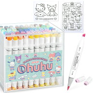 【50%OFFクーポン配布中】Ohuhu サンリオキャラクターズ コラボ 限定 イラストマーカー 筆タイプ・太字 8…