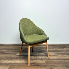 ADAL Ray Arm Chair Green アダル レイ アーム チェア 木製脚 グリーン ファブリック ウッド脚 ナチュラル ダイニングチェア 緑【中古】【YB100ランク】