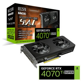 ELSA GeForce RTX 4070 Ti SUPER S.A.C (GD4070TS-16GER) グラフィックボード メモリ16GB 補助電源あり 【代引き不可】 【お取り寄せ】【新品】