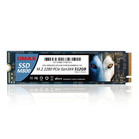 SSD 512GB UMAX M.2 2280 PCIe Gen3x4 SDD リード最大3200MB/s ライト最大2000MB/s 5年保証 UM-SSDNV34M800-512 お取り寄せ【新品】