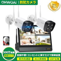 楽天市場】防犯カメラ2台＆モニターセットの通販