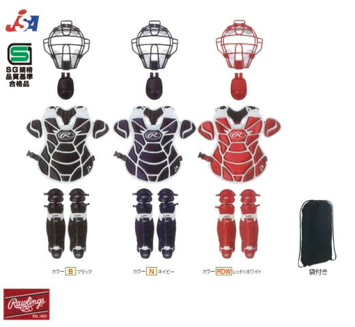 楽天市場】ローリングス Rawlings ソフトボール キャッチャー防具4点 