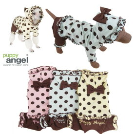 Puppy Angel(パピーエンジェル) ドットプリントオールインワン 犬服 ドッグウェア 小型犬用品 子犬 おしゃれ ペット チワワ トイプー ヨーキー