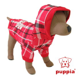 Puppia(パピア) LOVE HOOD(ラブフード)チェックプリントパーカ 犬服 ドッグウェア 小型犬用品 子犬 おしゃれ ペット チワワ トイプー ヨーキー