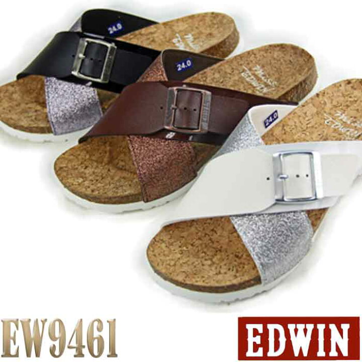 楽天市場 エドウィン レディース サンダル Edwin コンフォートカジュアル クロスストラップ Ed9461 及源履物店