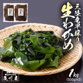 わかめ ワカメ 国産 送料無料 【 三陸 早採り 生わかめ 1kg（500g×2） 】 生ワカメ お取り寄せグルメ 産地直送 若芽 和布 岩手 海藻 海産物 1月中旬から2月中のお届け