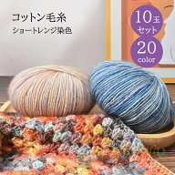 毛糸 中細 10玉セット カラー コットン 毛糸 可愛い 縞柄 毛糸 編み物 手芸 秋冬毛糸 手編み糸 編み糸 毛…