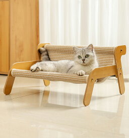 猫 ベッド 夏用 ひんやり 犬 爪とぎ ソファ ペットベッド 猫用 犬用 木製 ラタン調 おしゃれ 冷感 ラタン 藤編み 麻 涼しい ワイドサイズ ラタンチェア クールベッド 置き型 通気性 抜け毛掃除楽々 多頭飼い 幅52cm