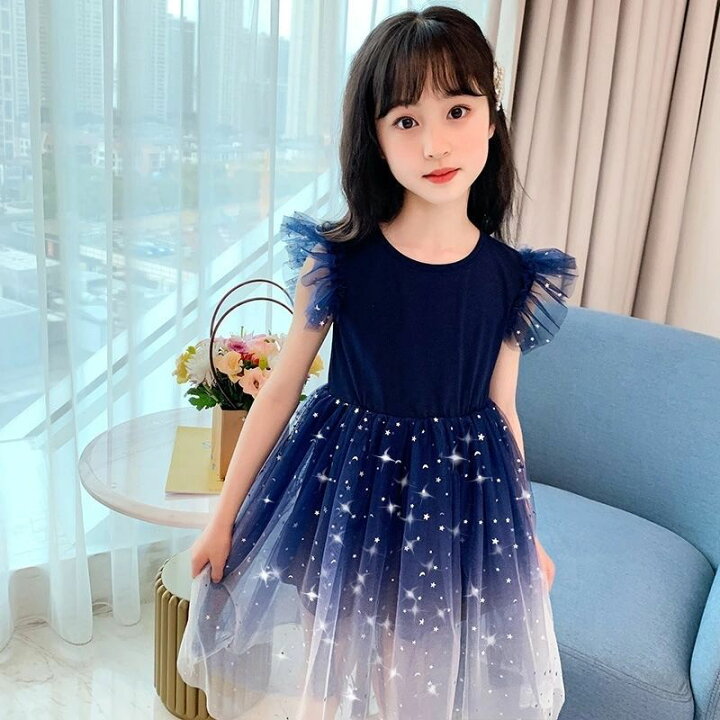 楽天市場 キッズ チュールワンピース ふんわり感 子供ドレス 半袖 星柄 女の子 キラキラ フレアワンピース ジュニア 膝丈 ワンピース 子供ワンピース 姫様 夏ワンピ 子供服 ピアノ 発表会 卒業式 可愛い 日常着 Metony