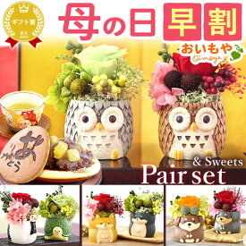 ＼本日エントリー4倍／ 母の日 プレゼント 早割 2026 花 プリザーブドフラワー 枯れない花 薔薇 ふくろう 鶴 亀 縁起物 犬 猫 犬好き 猫好きペアギフト 置物 インテリア どら焼き ギフト 送料無料 スイーツ お菓子 和菓子 おいもや