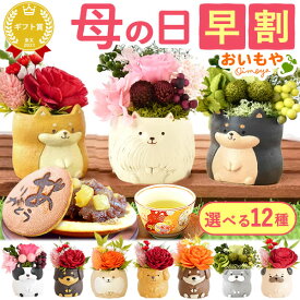 ＼本日18時に値段上がります／ 母の日 プレゼント 早割 2026 花 プリザーブドフラワー 犬 犬好き フラワーアレンジメント かわいい おしゃれ ペット バラ 薔薇 一輪 アニマル 動物 ミニ 置き物 ギフト 送料無料 スイーツ お菓子 和菓子 おいもや