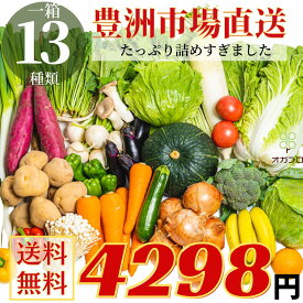 【送料無料】新鮮！野菜セット　常備野菜　季節野菜 詰め合わせ 13種 豊洲市場直送 大入り おまかせ 旬の野菜セット 旬の野菜詰め合せ・おまかせ詰め合わせセット！　お鍋に最適！