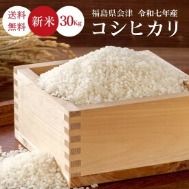 新米 米 30Kg 送料無料 無洗米【福島県産 会津 コシヒカリ 30Kg(5Kg×6)】お米 玄米 白米 こめ コメ 精米 令和七年産《北海道・九州・沖縄・離島は送料無料ライン対象外》