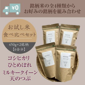 米 送料無料 【お試し米　食べ比べセット　900g（450g×2）】 ポイント消化 お米 令和6年産 コシヒカリ ひとめぼれ 白米 こめ コメ 精米 小分け 《飛脚ゆうパケット便発送・代引不可》