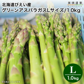 【月間優良ショップ】美瑛 アスパラガス びえい産 ｜北海道 美瑛産 露地グリーン アスパラ ＜ Lサイズ/1kg(500g×2)＞【5月中旬より順次出荷開始予定】（クール便）美瑛選果 北海道 お取り寄せ新鮮 産地直送 楽天