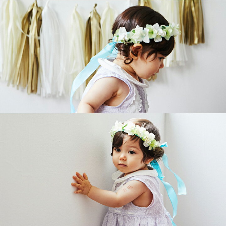 楽天市場 花かんむり 子供用 花冠 カチューシャ ウエディング 花輪 誕生日 ティアラ ヘアアクセサリー 森ガール 髪飾り 結婚式 お祝い膳 楽天市場店