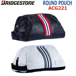 yuaXgStz Y Eh |[` ACG221 MEN'S ROUND POUCH StobO/nhobO/2022Nf BK()/WH() TCYFL27×W15×H15cm yBRIDGESTONE GOLFz y{KizyzS