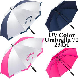 キャロウェイ UV カラー アンブレラ 70 23JM Callaway UV Color Umbrella 70 23JM ネイビー/ピンク UVカット率99％ サイズ：70cm/約437g ラウンド小物/日傘 【日本正規品】【送料無料】グッズ ギフト プレゼント【2023年モデル】