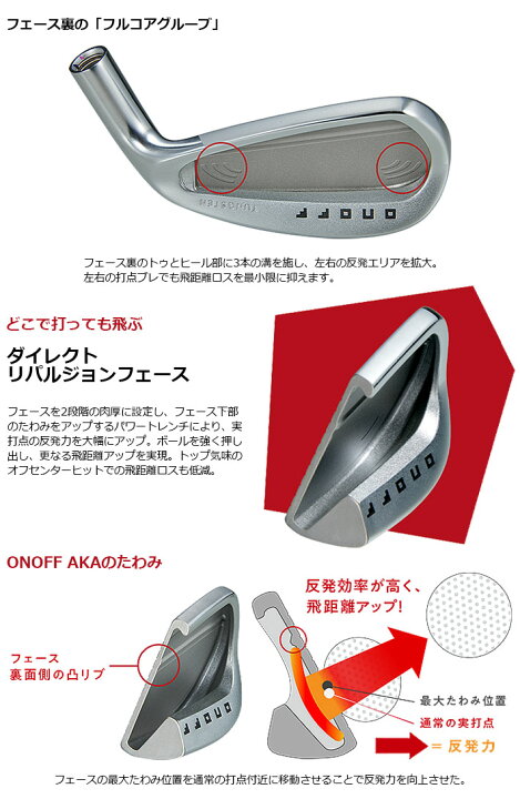 楽天市場】ONOFF IRON AKA オノフ アイアン アカ 赤 5本セット(#6～#9 