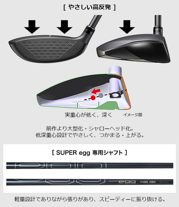 楽天市場】[新・高反発モデル] プロギア PRGR SUPER egg FAIRWAYWOOD 