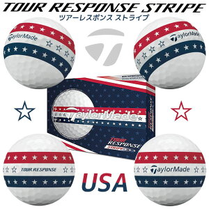 TaylorMade �e�[���[���C�h 2026 �c�A�[���X�|���X �X�g���C�v USA �S���t�{�[�� 1�_�[�X(12������) TOUR RESPONSE STRIPE USA GOLF BALL [2026�N���f��] [���{���K�i]