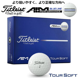 �^�C�g���X�g 2026 �c�A�[�\�t�g �G�C���E�u���[ �S���t�{�[�� TOUR SOFT AIM BLUE Golf Ball 1�_�[�X(12������) �z���C�g ���{���K�i [2026�N���f��]