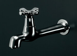 おしゃれなトイレの花びらハンドル蛇口 702-003 hana 胴長横水栓(クロム) 旧品番 702-003-13