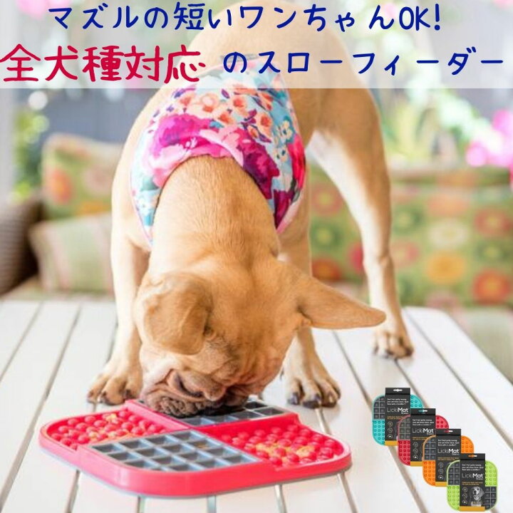 楽天市場 Lickimat リッキーマット 犬用 フードプレート スローフィーダー 早食い防止 食器 小型犬 中型犬 大型犬 オレンジ グリーン レッド ターコイズ ピンク パープル オジコペット